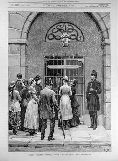 Waiting to See the Prisoners; A Sketch at Kilmainham Jail, Dublin, from 